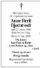 Dødsannonse Anne Berit Høiseth