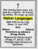 Dødsannonse Halvor Langangen