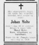 Dødsannonse Johan Holte