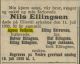Dødsannonse Nils Ellingsen